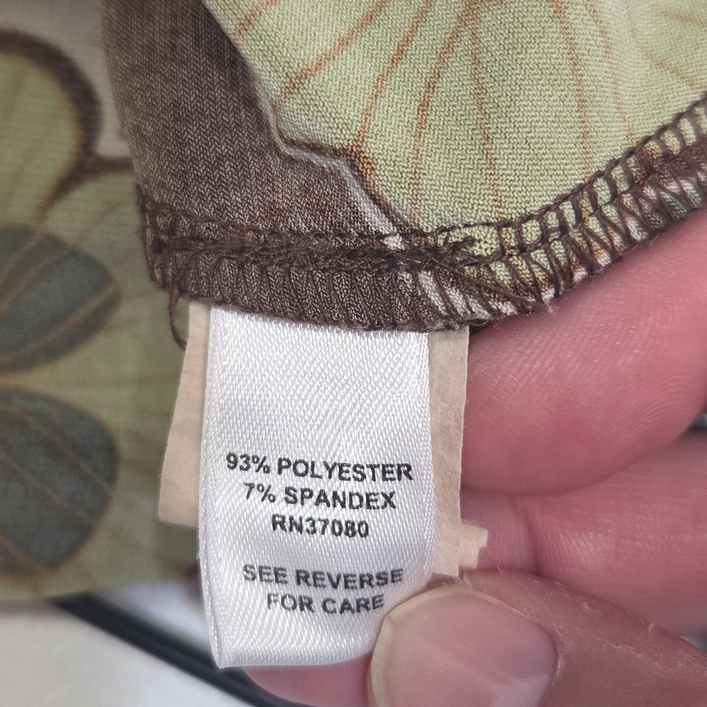 Cato Woman 18/20W Sleeveless Floral Asymmetrical Layered Tunic Top Brown Green P - Picture 12 of 13